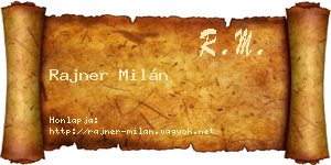 Rajner Milán névjegykártya