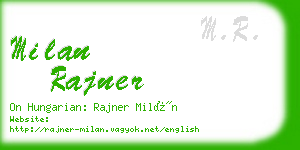 milan rajner business card